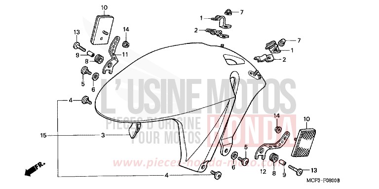 AILE AVANT de VTR1000 SP-2 GRAPHITE BLACK (NHB01) 2006